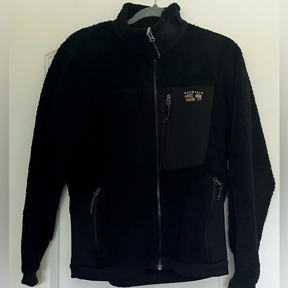 Mountain Hardwear Women’s Black Fleece Jacket Full Zip Hiking Outdoors Sz M